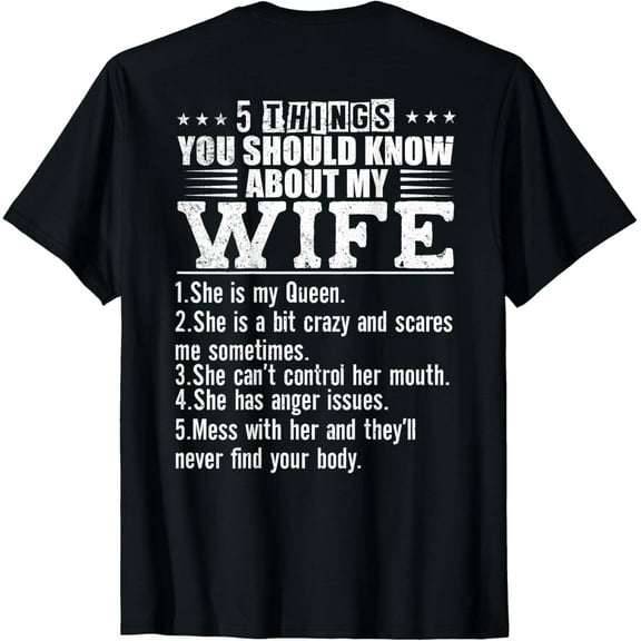 Vintage 5 things you should know about my Wife Gifts For Wife so cute T-shirt