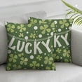 thumbnail image 2 of Nawypu St. Patrick's Day Lumbar Decorative Rectangle Pillow Cover Lucky Shamrock Clover Porch Patio Outdoor Pillowcase, Polka Dots Stripes Irish Sofa Couch Cushion Case Home Decor&nbsp;2pc, 2 of 6