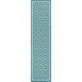 thumbnail image 2 of Rugs.com Outdoor Lattice Collection Rug – 8 Ft Runner Teal Flatweave Rug Perfect For Hallways, Entryways, 2 of 8