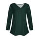thumbnail image 4 of ICHUANYI Clearance Women's Long Sleeve Summer V Neck Sexy Casual Tops Regular Blouse Tops(Army Green, XL) ICHUANYI WER2023081405279, 4 of 5