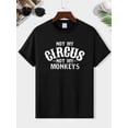 thumbnail image 2 of Pas Mon Cirque Pas Mon Singe Imprimé T-Shirt à Manches Courtes Col Rond Mode Coupe Régulière pour Printemps Été Vacances pour Adulte, Hommes, Femmes, Adolescents, Jeunes., 2 of 7