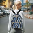 thumbnail image 7 of FORMRS Mini Backpack Purse for Women Travel Daypack Casual Shoulder Bag, Blue Hexagon Pattern, 7 of 7