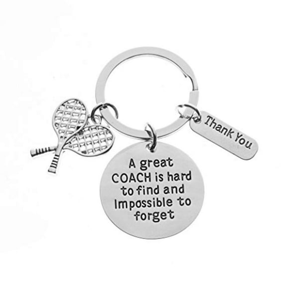 Sportybella Tennis Coach Keychain, Tennis Coach Gifts, Great Coach is Hard to Find Coach Keychain
