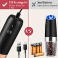 thumbnail image 4 of Rechargeable Electric Pepper and Salt Grinder Set - One-Handed - No Battery Needed Modern Style - Automatic Black Peppercorn & Sea Salt Spice Mill Set with Adjustable Coarseness, 4 of 6