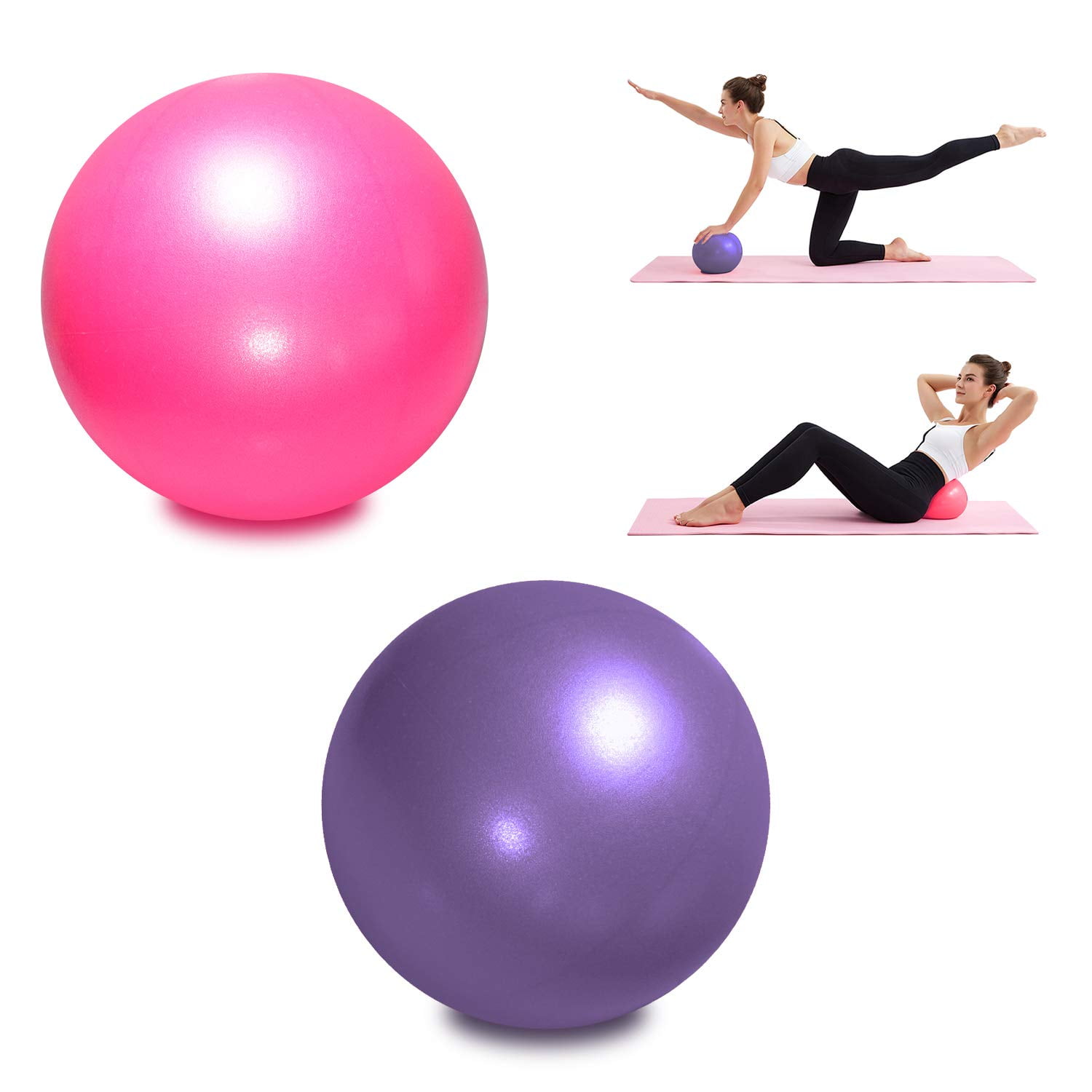 HQdeal 2 pcs Soft Pilates Balls 9 inch / 23 cm Exercise Balance Ball Gym  Fitness Ball Perfect for Pilates,Yoga, Core Training and Physical Therapy -  Blue & Purple : : Sports & Outdoors