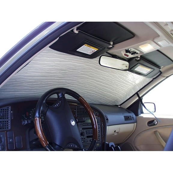 HeatShield, The Original Windshield Sun Shade, Custom-Fit for Saab 9-3 Hatchback (5D) 2003-2011, Silver Series