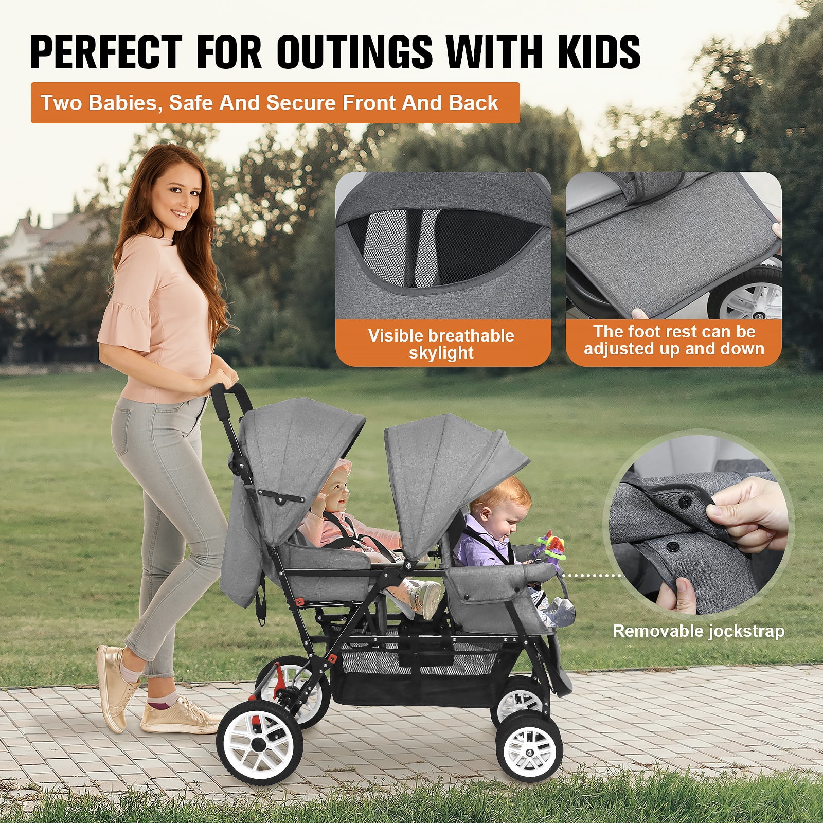 evenflo double stroller Evenflo Pivot Xpand Modular Stroller (Ayrshire Black) main image 1