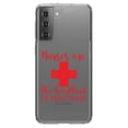 thumbnail image 1 of DistinctInk Clear Shockproof Hybrid Case for Galaxy S21 5G (6.2" Screen) - TPU Bumper Acrylic Back Tempered Glass Screen Protector - Nurses Are The Heartbeat of Healthcare, 1 of 2