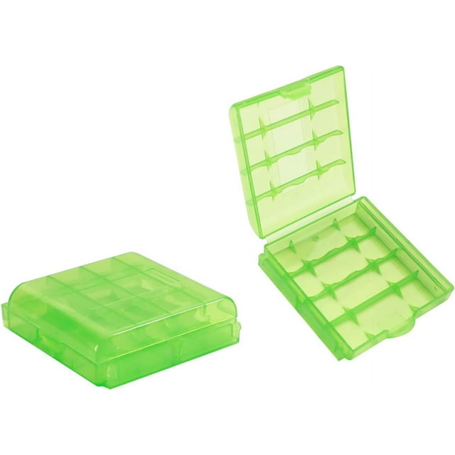 Huggegwe 4 x Boîte de Rangement pour Piles AA Organisateur Vert 4 Pcs CJB91-112426