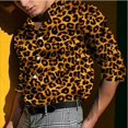 thumbnail image 2 of Camisetas con estampado de leopardo de estilo hip hop de la calle Harajuku para hombre, ropa de fiesta de nueva moda 2024, ropa de mujer, tops con botones de solapa, 2 of 5