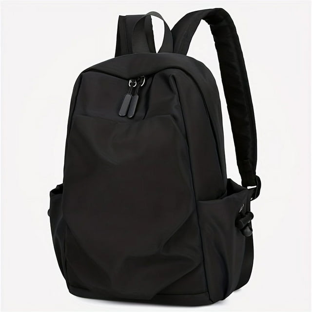 1pc Mini Black Backpack, Lightweight School Bag, Simple Casual Travel Small Backpack, Student Commuter Backpack, Outdoor Travel Bag, Versatile Solid Color Backpack