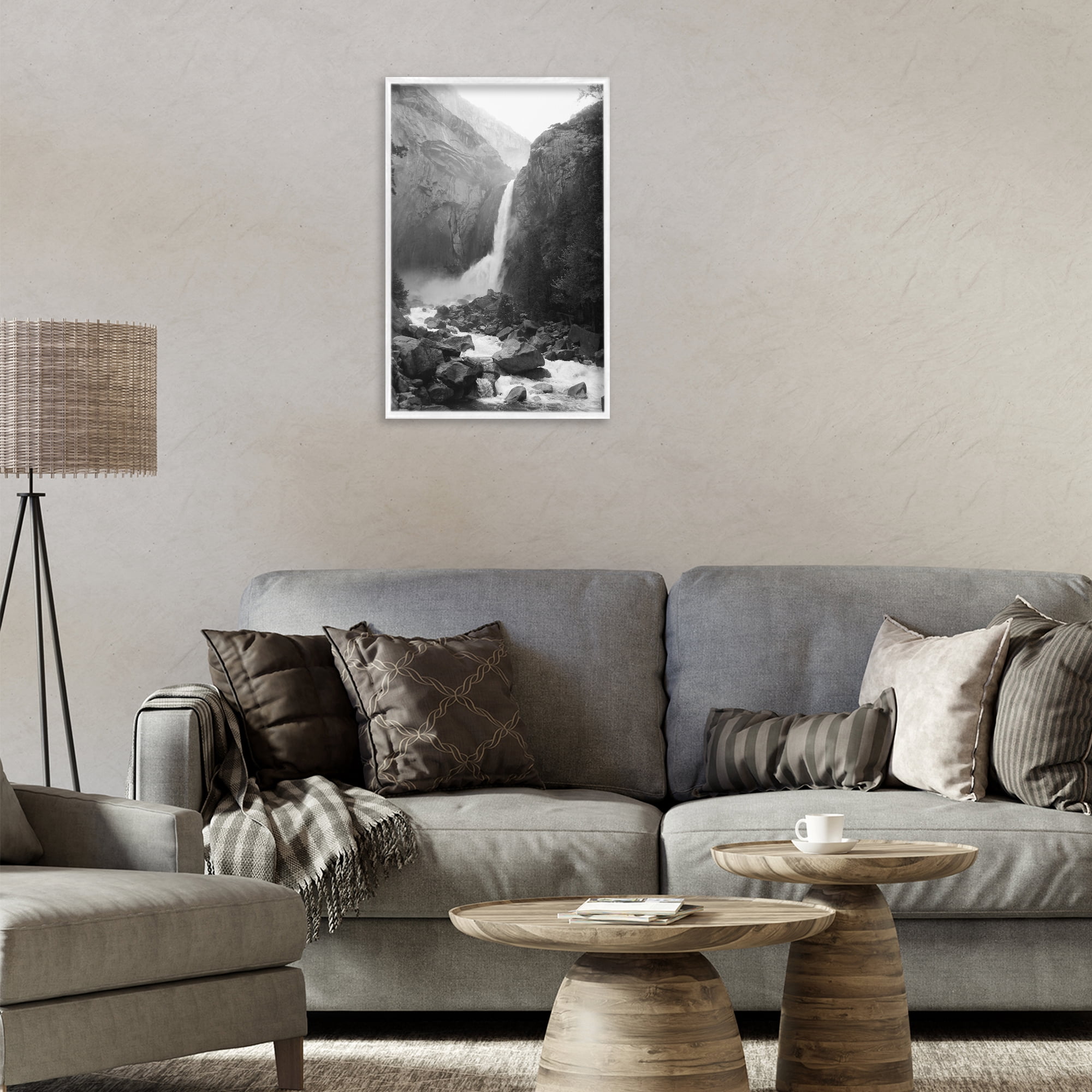 Stupell Industries Rocky Yosemite Falls White Framed Giclee Art, design by Kim Curinga
