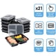 thumbnail image 3 of Pack 15 Piezas Contenedores de Alimentos Reutilizable Ximxi con División 3 Compartimentos 32 Onzas, 3 of 3
