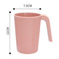 thumbnail image 2 of Taza de paja de trigo, taza para beber con patrón vertical simple, taza para beber para el hogar con asa, taza con cepillo para hacer gárgaras, 2 of 4