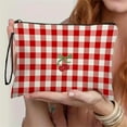 thumbnail image 4 of Michellecmm Cosmetic Bag, Multifunctional Plaid Cherry Print Portable Zipper Closure Coin Pouch Clutch Bag Purse, 4 of 6