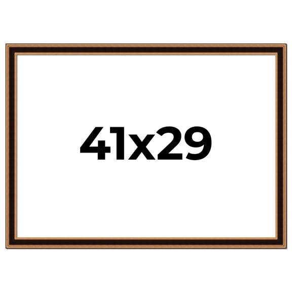 41x29 Frame Gold Brown Plein Air Vintage Solid Wood Picture Frame | 1.75 Inches Moulding Width |