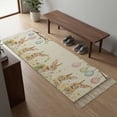 thumbnail image 5 of Area Rug with Tassels 2' x 5', Spring Easter Farm Rabbit Egg Kitchen Runner Rug for Hallway Bedroom Throw Rugs, Rustic Flower Tree on Linen Soft Door Mat for Bathroom Entrance Living Room, 5 of 9