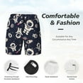 thumbnail image 2 of Kdxio Cartoon Spaceship Print Men's Swim Trunks with Compression Liner 7 Inch Inseam Quick Dry Swim Shorts, 2 of 5