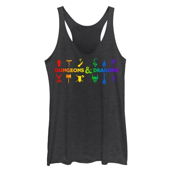 Women's Dungeons & Dragons Rainbow Symbol Logo Racerback Tank Top