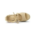 thumbnail image 4 of BLISSFUL STEP Sandales Espadrilles à Lacets à Bride Cheville pour Femmes Beige (Taille 10), 4 of 8