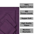 thumbnail image 7 of 4 Piece Zipper Sheet Set Includes (1 Zipper Fitted Sheet, 1 Flat Sheet And 2 Zipper PillowCase) with 15 Inch Deep Pocket 800 TC 100% Egyptian Cotton-Solid Plum Color, Twin Size, 7 of 7