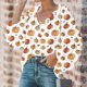 thumbnail image 4 of Mujer Otoño Invierno Casual Sexy Moda Camisa Halloween Impreso Manga Larga Puff Cuello V Jersey Top Fridja fjkfkj7737, 4 of 6