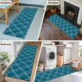 thumbnail image 5 of 2'x6' Rug Runners for Hallways Kitchen, Teal Blue Stripes Non Slip Entryway Beside Floor Carpet Runner, Simple Geometric Modern Monochrome Washable Laundry Room Bedroom Throw Rugs Mat for Family Pet, 5 of 8