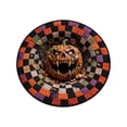 thumbnail image 2 of Halloween Pumpkin 3D Spiral Optical Illusion Round Rug Non Checkerboard Vortex Doormat Front Door Porch Decor, 2 of 7