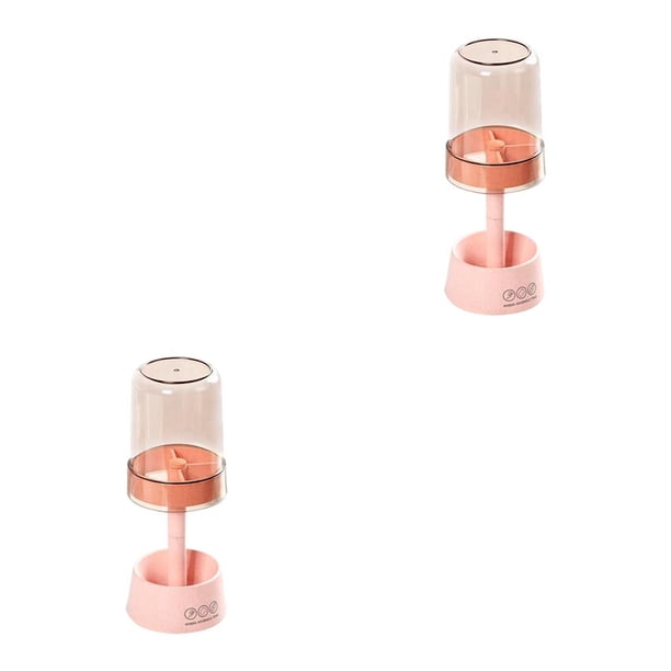 Toystoory Soporte para cepillo de dientes, organizador en forma de lámpara, taza para enjuague bucal, decoración de baño, estante para de Rosa Forma della lampada 2Conjunto