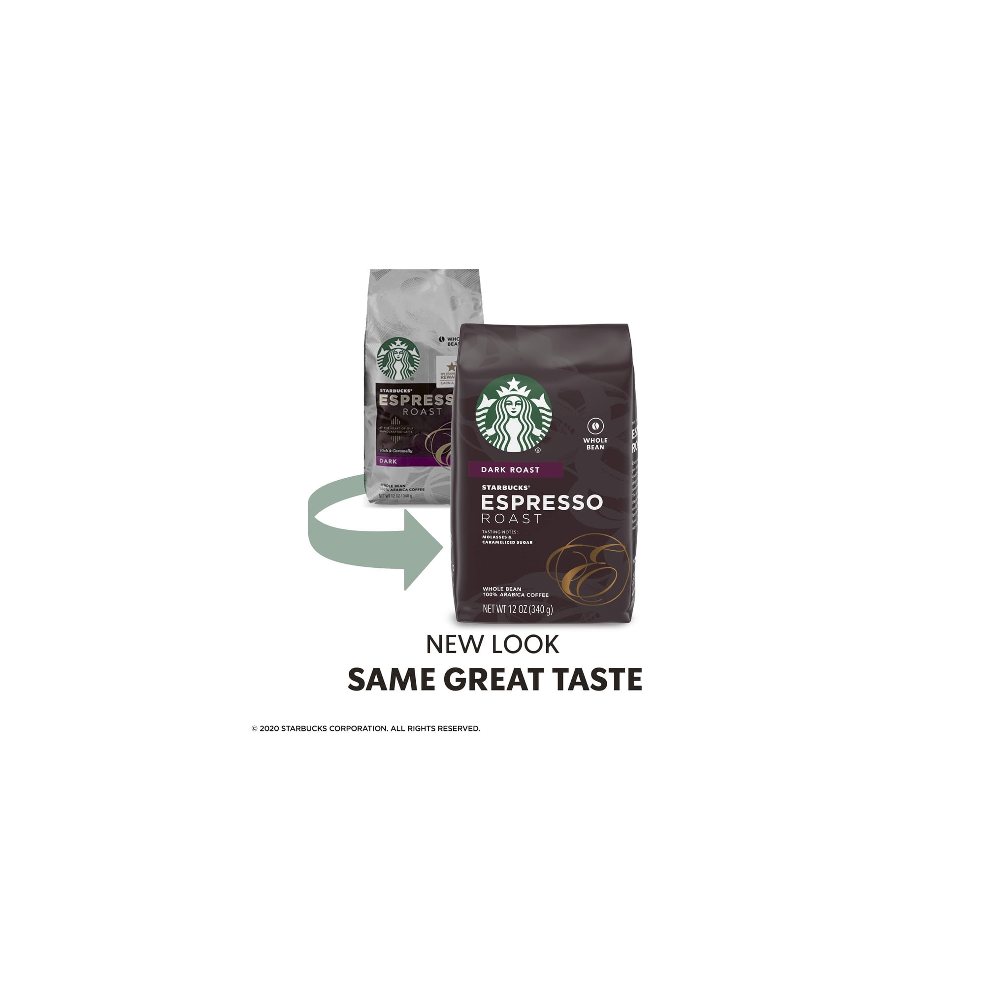 Starbucks Espresso Roast Dark Roast Whole Bean Coffee 12 oz (Pack of 4)