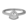 thumbnail image 2 of 2.9 Ct Trillion Cut Moissanite Diamond 925 Sterling Silver Solitaire Halo Ring Pendant Earring Set, 2 of 5
