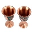 thumbnail image 3 of Copas de vino de metal vintage con relieve, decorativas, retro, para bar en casa, 2 unidades, oro rosa (fondo verde), 3 of 14