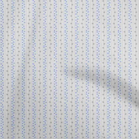 oneOone Polyester Spandex Blue Fabric Stars Dress Material Fabric Print Fabric By The Yard 56 Inch Wide