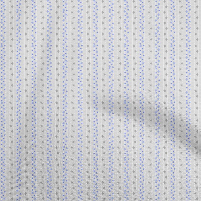 oneOone Rayon Blue Fabric Stars Craft Projects Decor Fabric Printed By The Yard 56 Inch Wide