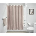 thumbnail image 3 of iDesign Polyester Shower Curtain, Taupe/White Constellation, 12 Reinforced Buttonholes, 3 of 9