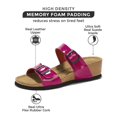thumbnail image 2 of Project Cloud 100% Genuine Leather Womens Sandals Non-Slip Walking Sandals Women - Memory Foam Wedges & Platform Sandals Women - Summer Sandals & Beach Sandals Double Strap (Beau, Hotpink, 7), 2 of 2