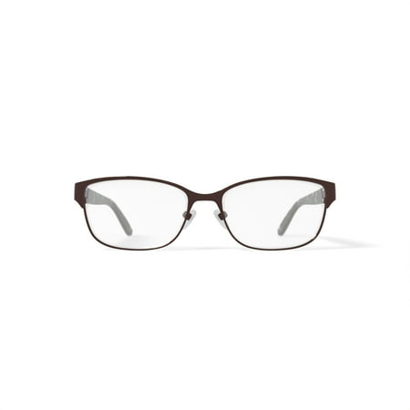 Luxe Women's WLO353 Browline Browline Prescription Eyeglasses with Case, Brown
