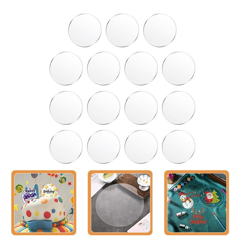 15pcs Round Clear Acrylic Disc Clear Acrylic Round Sheet Clear Acrylic Circle Blanks, Size: Small