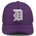 thumbnail image 2 of Daxton Premium Mid Profile Hat Semi Curved Visor Purple Cap White Silver Gothic Embroidered, Letter D, 2 of 4