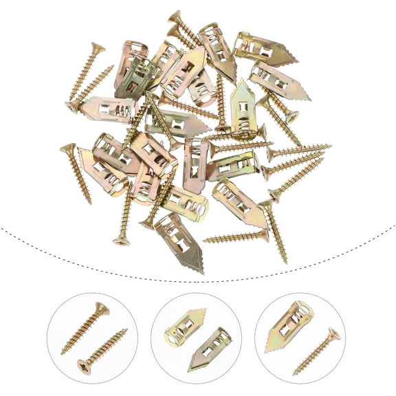 NICEXMAS 1Set Golden Metal Expansion Screws Wall Anchor for Gypsum Board Ceiling Use
