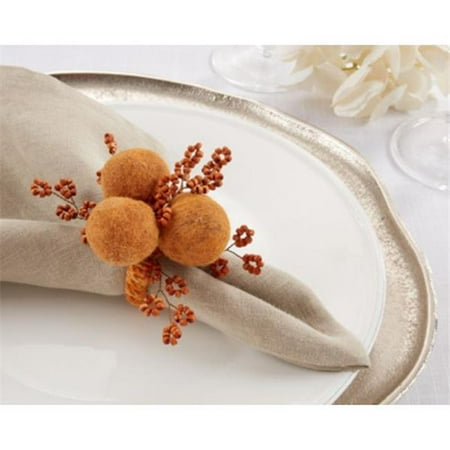 

Saro Lifestyle NR214.RU 3.5 in. Beaded Pom Pom Napkin Rings Natural - Set of 4