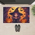 thumbnail image 3 of Halloween Vintage Door Mats Outdoor Entrance for Bathroom Office Garage Garden - Dreamlike Pumpkins Practical Door Mat Girl with a Hoodie Indoor Door Mats - 19.7x31.5 Inch, 3 of 5