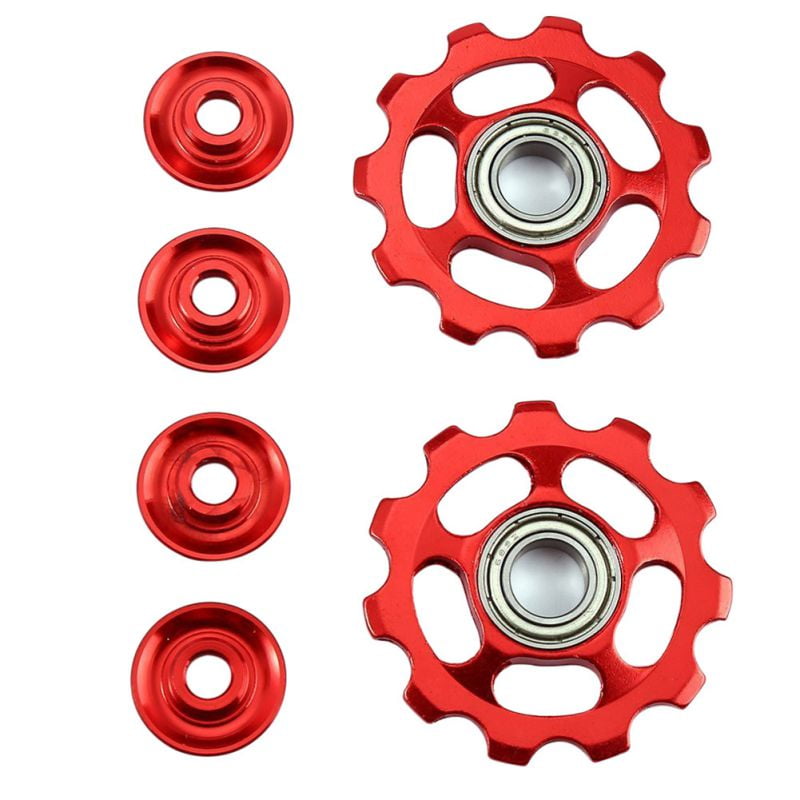 2PCS Road Bicycle Parts 11T Ultralight Aluminum Alloy Outdoor MTB Bike Bearing Jockey Wheel Rear