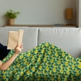 thumbnail image 3 of Floral Soft Flannel Fleece Throw Blanket, Summer Composition of Blooming Flowers and Leaves, Cozy Plush for Indoor and Outdoor Use, 70" x 90", Laurel Green Yellow, by Ambesonne, 3 of 5