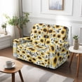 thumbnail image 4 of Jiueut Bee Sunflower Print Recliner Cover, Stain Resistant Furniture Protector Dustproof Recliner Slipcover with Elastic Bottom for Most Loveseat Couch, 4 of 7