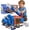 Blue Orange, variant on Dinosaur Truck Toys with Ejection Shooting Game PETSCOOL Triceratops Car Playset and Foldable Storage Garage for Kids Aged 3 To 12