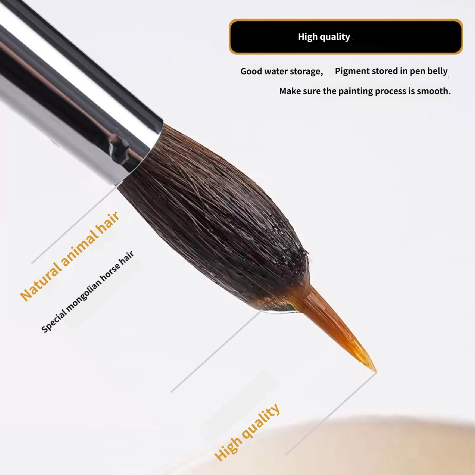 Multipurpose Detail Paint Brush Wooden Handle Miniature Brush for Watercolor Acrylic Gouache Oil and Face Painting