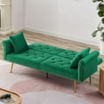 thumbnail image 5 of 71 inches Convertible Futon Sofa Bed,Modern Reclining Futon Loveseat Couch Sleeper Sofa with 2 Pillows Sleeper Sofa for Living Room,Green, 5 of 7