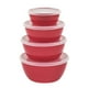 thumbnail image 2 of Juego de recipientes apilables vankin fáciles de usar con tapas herméticas, 4 recipientes de plástico para almacenar en rosa, perfectos para organizar el refrigerador., 2 of 8