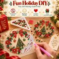 thumbnail image 4 of Christmas Pearl Art Diamond Painting Wreath Kit,Acrylic Pendant Craft with Rhinestones for Adults,Window Door Hanging Decor Festive Holiday Gift Idea, 4 of 5